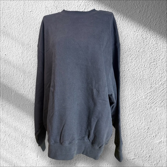 SKIMS Cotton Fleece Oversized Crewneck Sweatshirt Washed Black | Size M - Picture 2 of 4